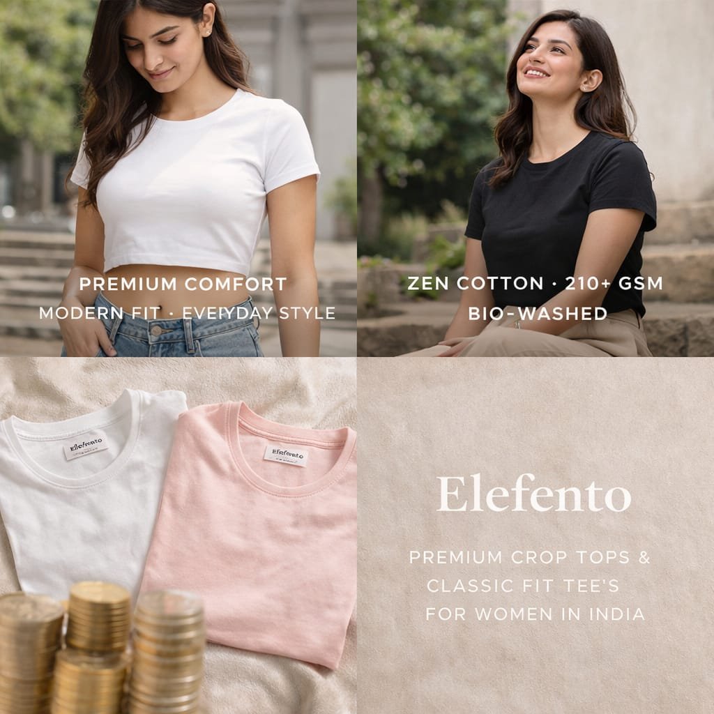 Best Premium Cotton Crop Tops and Classic fit T-Shirts for Women in India (2026 Guide)